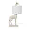 Hello Honey® 28" White Resin Giraffe Table Lamp with Linen Shade